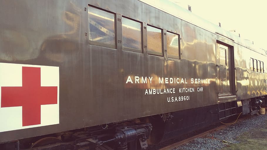 train, army, red cross, retro, old, antique, railway, rail transportation HD wallpaper