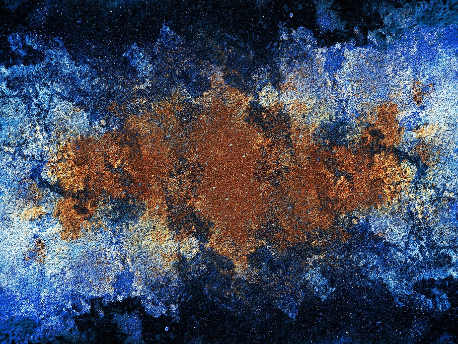 abstract painting, texture, blue, plaster, kaleidoscope, abstract background HD wallpaper