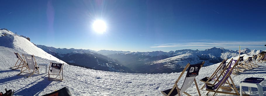 chairs on snowy mountain, Ski, Winter, Cold, winter holidays HD wallpaper