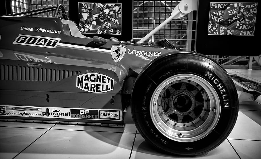 wheel, ferrari, fast, black and white, made in italy, cautious, HD wallpaper