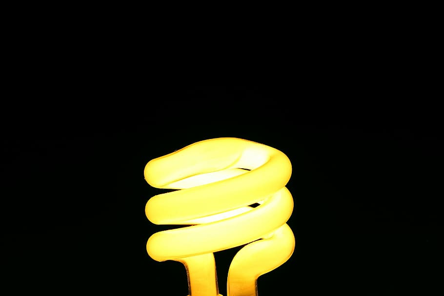 Light, Electricity, Lamps, Idea, yellow, studio shot, black background HD wallpaper