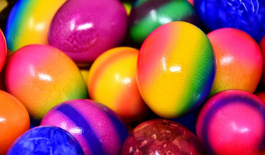 assorted-color pebble lot, easter eggs, colored, colorful, happy easter HD wallpaper