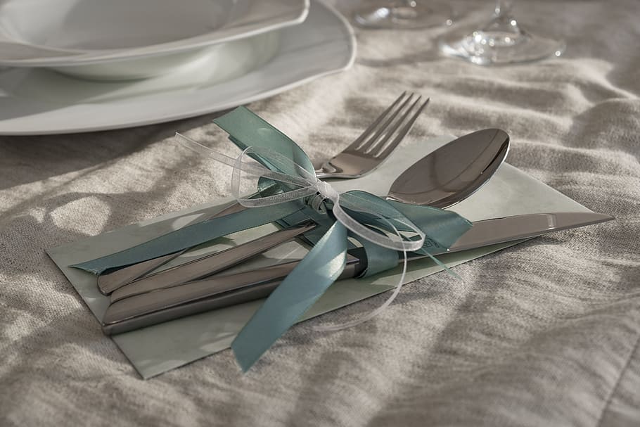 cutlery, eat, fork, knife, spoon, cover, table, invitation HD wallpaper