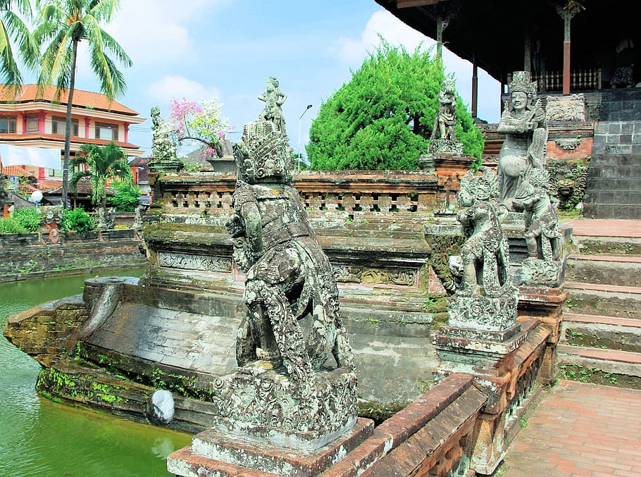 bali, temple, klungkung, architecture, built structure, sculpture HD wallpaper