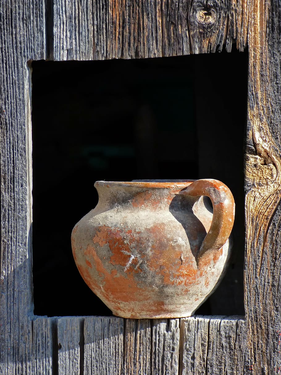 jar, ceramic, mud, crafts, pitchers, rustic, wood - Material HD wallpaper