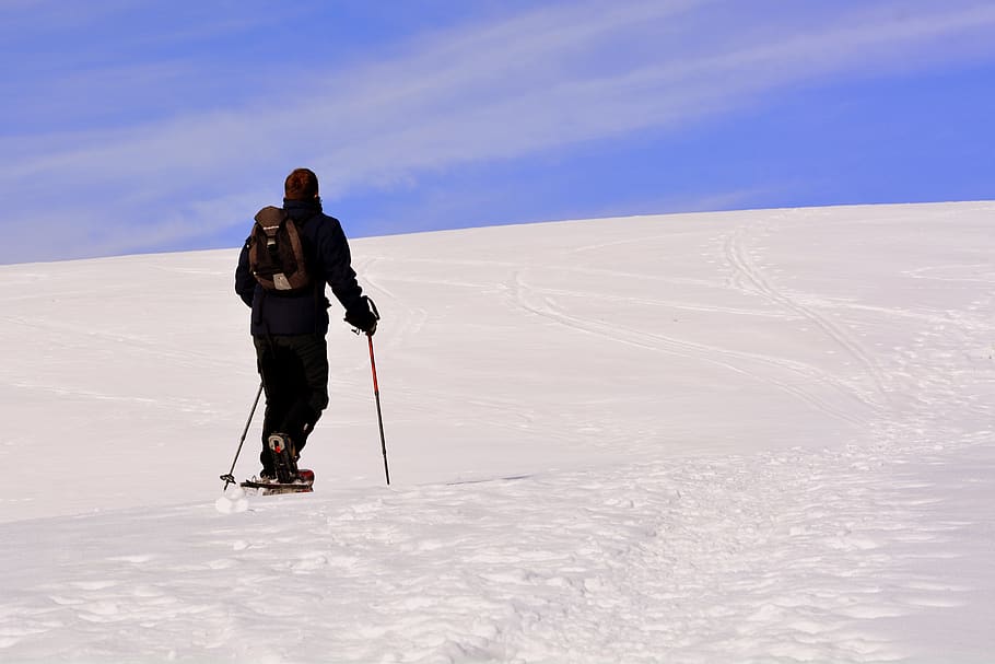 snow, winter, adventure, ice, mountain, excursion, full length HD wallpaper