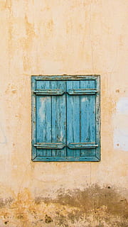 Wall, Window, Wooden, Old, Aged, weathered, rusty, blue, village HD wallpaper