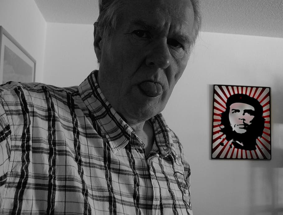 Man, Face, Old, Pensioners, Tongue, stick out tongue, shirt HD wallpaper