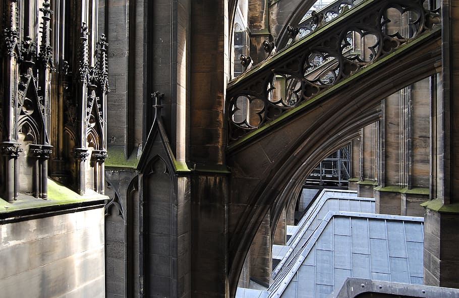 Gothic, Cologne, Dom, Window, side window, pillar, buttresses HD wallpaper