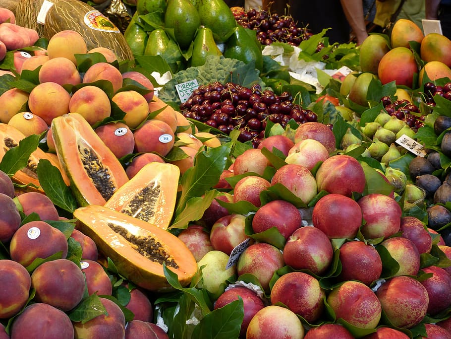 fruit, market, spread, healthy eating, food and drink, freshness HD wallpaper