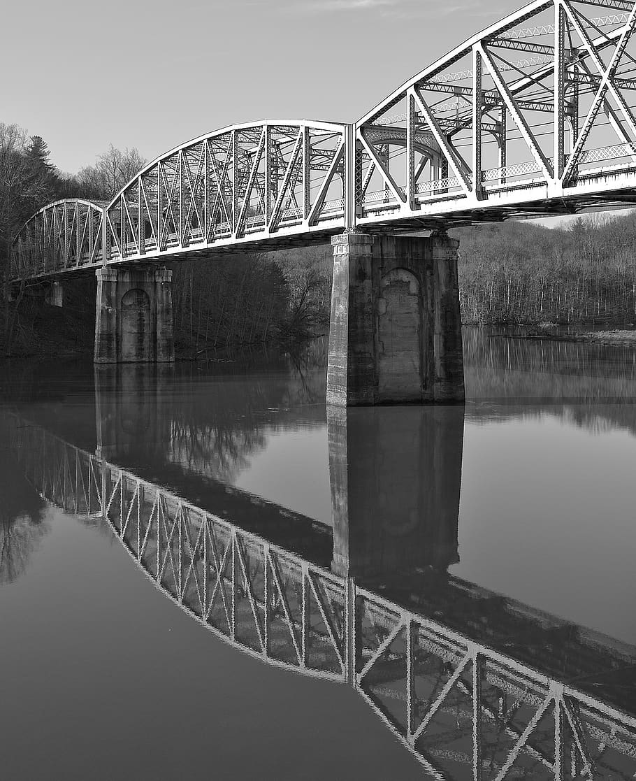 bridge, river, water, reflection, transportation system, built structure HD wallpaper