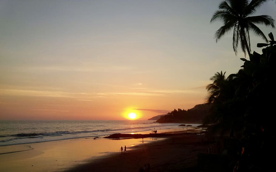 sunset, beach, nicaragua, water, sky, sea, land, tropical climate HD wallpaper
