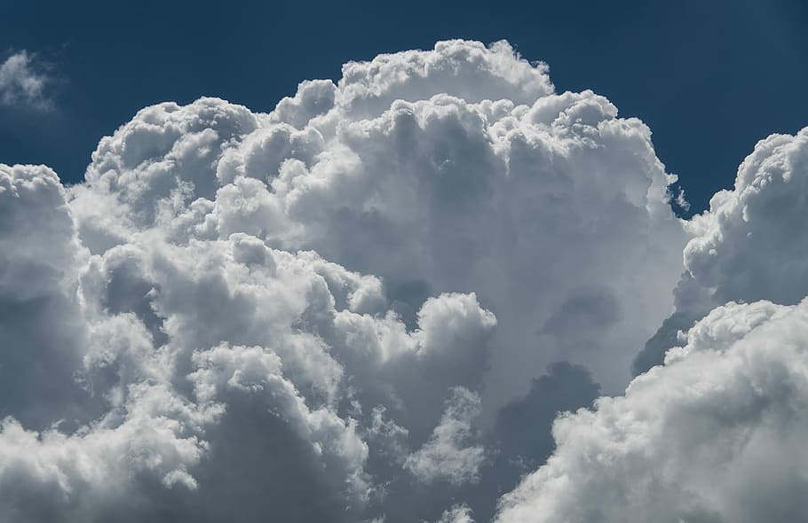 white clouds, cloudscape, sky, weather, formation, grey, blue HD wallpaper