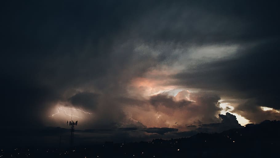 thunderstorm clouds on skies, WILDNESS, lightning, weather, cloud - Sky HD wallpaper