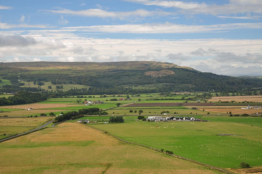 Scotland, Meadows, Fields, Landscape, village, scenery, the scottish hills HD wallpaper