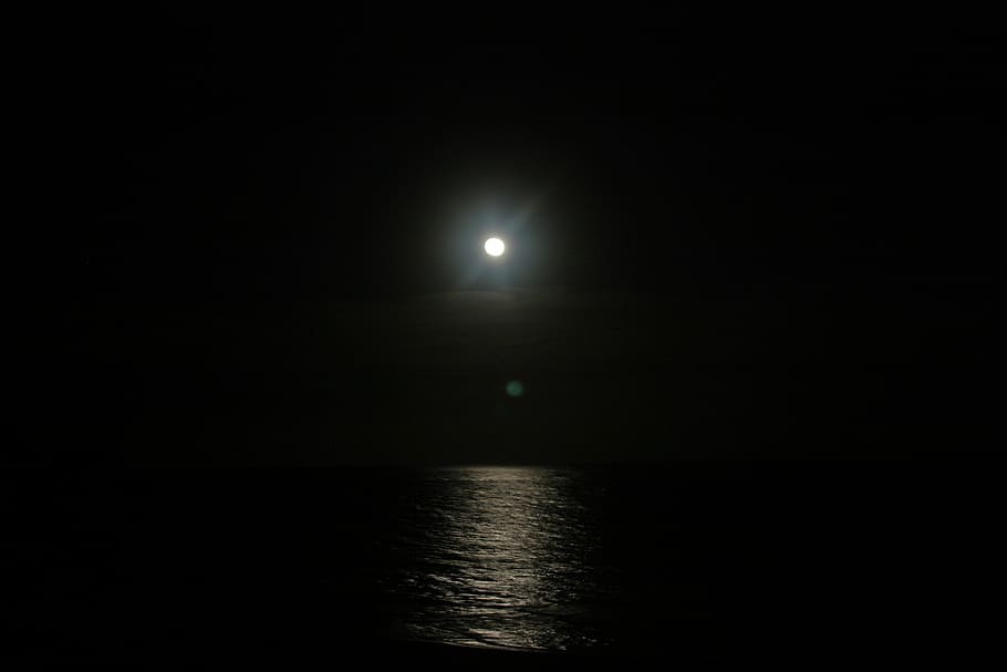 moon, night, moon night, romance, full moon, spain, sea, sky HD wallpaper