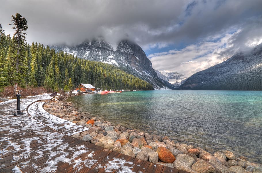 Lake, Mountains, Nature, Landscape, Sky, high mountain, water HD wallpaper