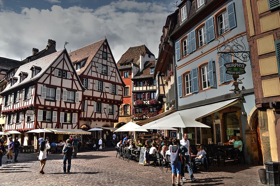 Colmar, Timber-Framed, Square, half-timbered house, french
