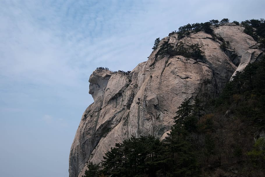 Mountain, Scenery, Sky, the scenery, rock - object, cliff, nature HD wallpaper