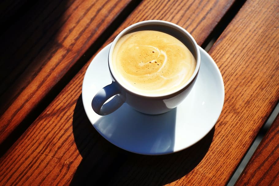 coffee in white ceramic teacup, sun, coffee cup, coffee - drink HD wallpaper