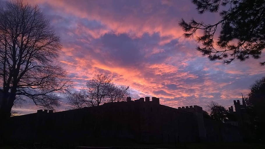Sky, Castle, Red, Orange, Landmark, travel, europe, landscape HD wallpaper