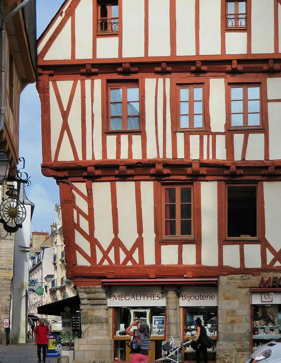 Valves, Morbihan, House, Studs, Old Town, architecture, building exterior HD wallpaper
