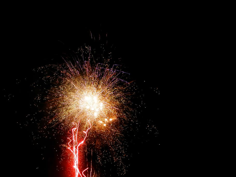 fireworks, light, in the evening, lights, at night, exploding HD wallpaper