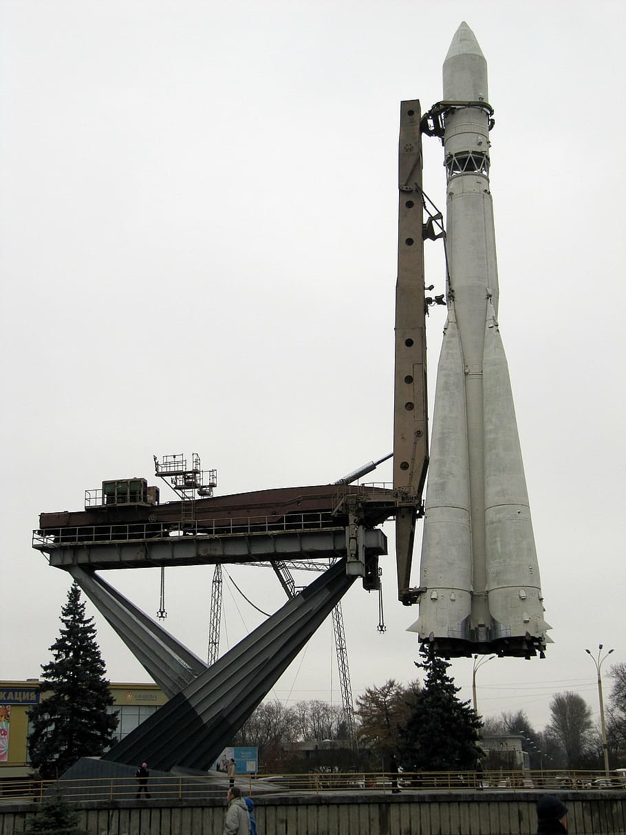 moscow, rocket, old, metal, launching pad, industry, sky, built structure HD wallpaper