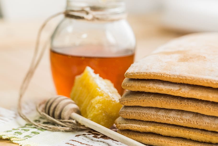 honey jar with dipper, modulelist, bank, nectar, beekeeping HD wallpaper
