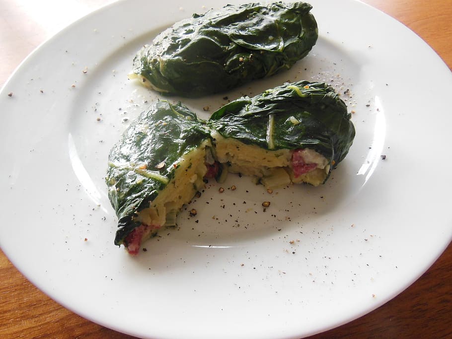 chard, bacon, cheese, specialty, capuns, delicious, court, eat HD wallpaper