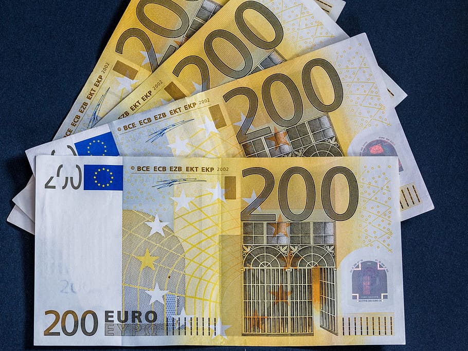 euro, money, currency, dollar bill, banknote, finance, 200 euro