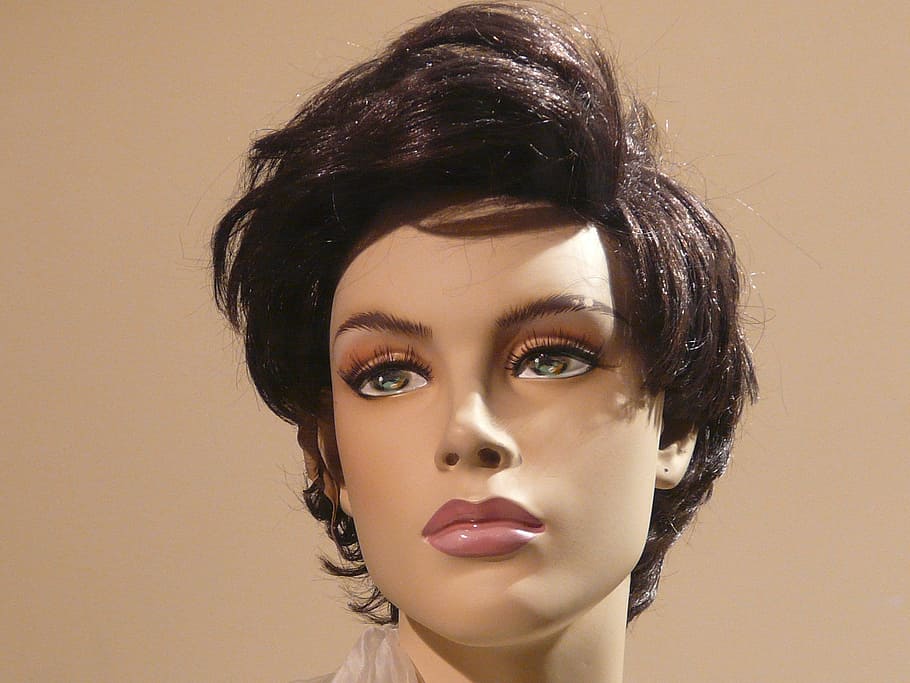 female mannequin with short hair, doll, display dummy, face HD wallpaper