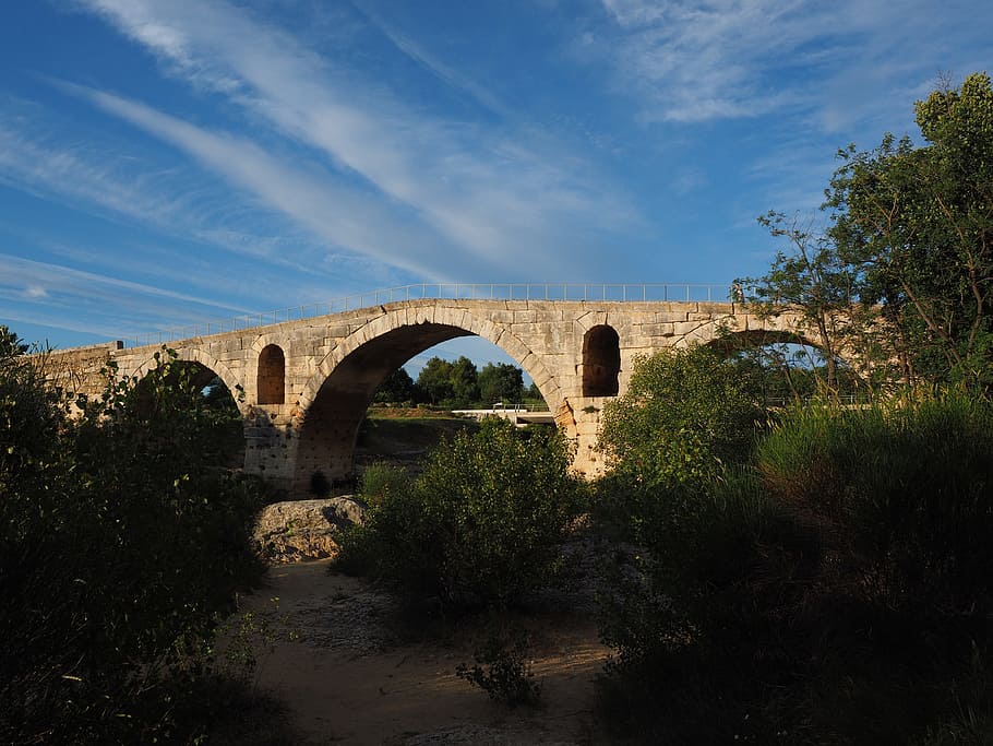 pont julien, bridge, roman stone arch bridge, building, architecture, HD wallpaper