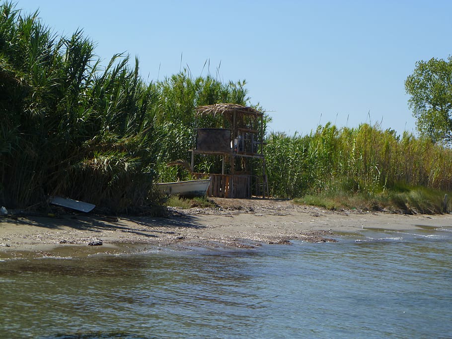 Beach, Tower, Sea, Corfu, water, no people, river, outdoors HD wallpaper