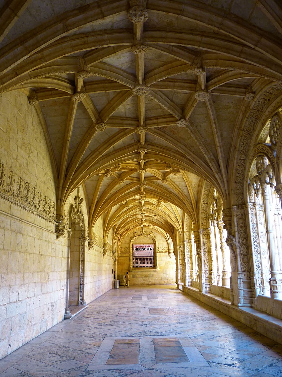 mosteiro dos jerónimos, jeronimo monastery, cloister, belem HD wallpaper