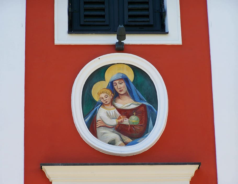 Mural, Old House, Architecture, Lienz, window, facade, built structure HD wallpaper
