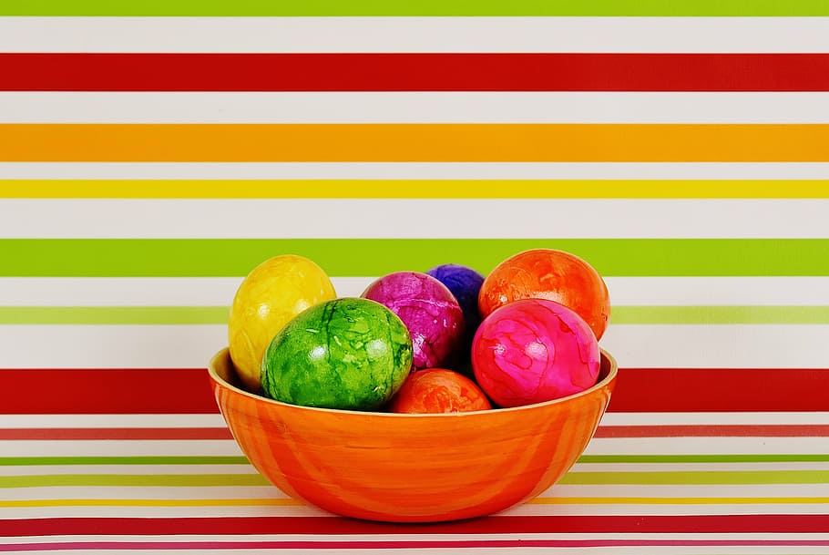 bowl of assorted-color egg decor, easter eggs, colorful, happy easter HD wallpaper