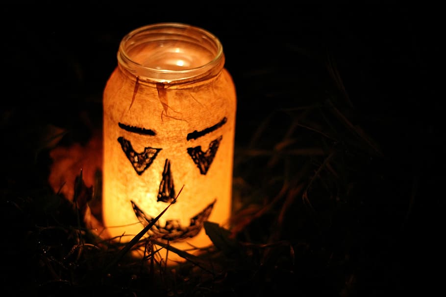 Orange, Light, Black, Eyes, Scary, Shade, no people, black background HD wallpaper