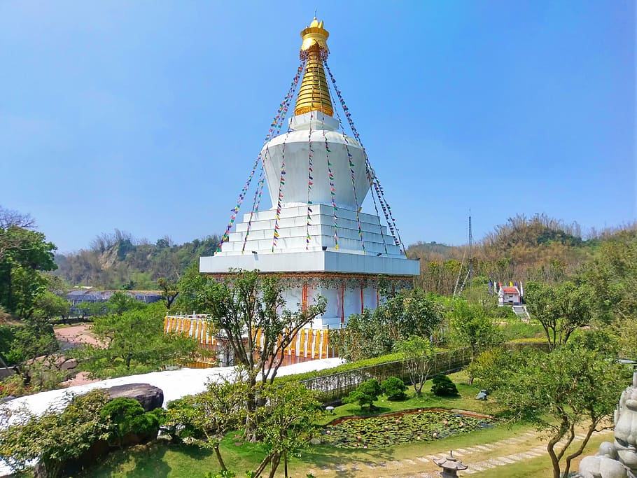 stupa, buddha, buddhism, built structure, plant, architecture HD wallpaper