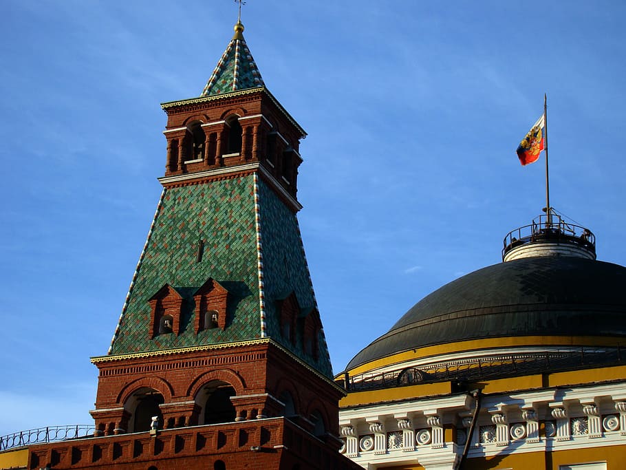 the annunciation tower, kremlevskaya embankment, wall, grand kremlin palace, HD wallpaper