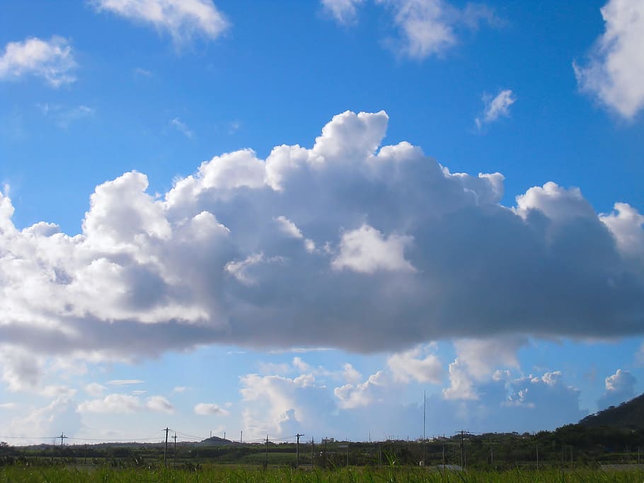 Dynamic, Cloud, Wind, Blue Sky, white, gray, ishigaki island HD wallpaper