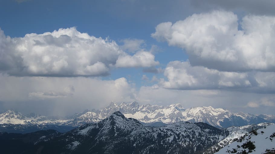 Alpine, Panorama, Mountains, alpine panorama, winter, wintry HD wallpaper