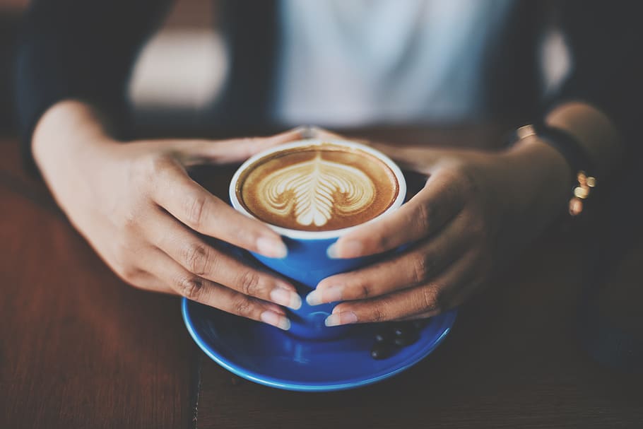 person holding cup of latte art, coffee, espresso, coffee shop HD wallpaper