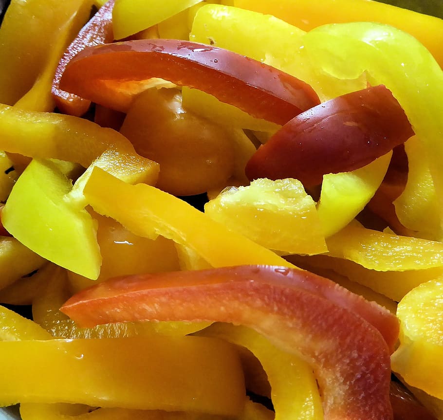 peppers, red, yellow, orange, vegetable, garden, food, food and drink HD wallpaper