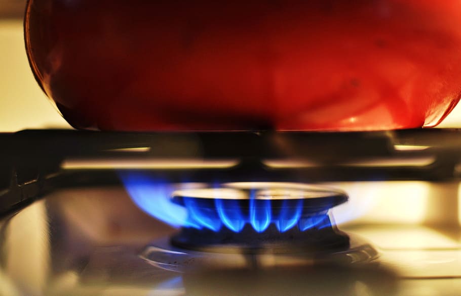 turned-on burner, Gas, Stove, Heat, Kitchen, Flame, fuel, energy, HD wallpaper