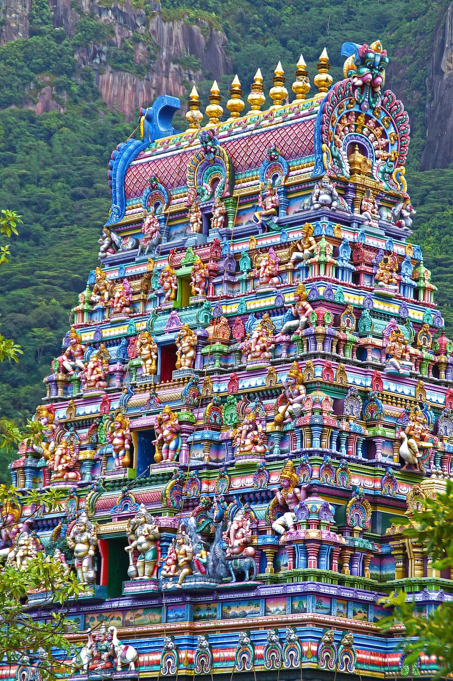 HD wallpaper: blue and pink structure, Hindu Temple, Victoria, seychelles,  religion | Wallpaper Flare