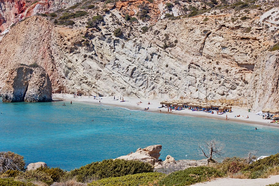 greece, milos, cyclades, water, rock, rock - object, beauty in nature HD wallpaper
