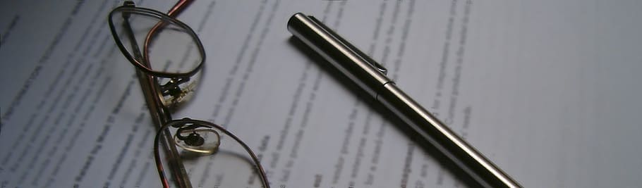 business, pen, lenses, document, still life, indoors, close-up HD wallpaper