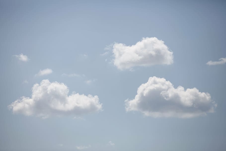 white and gray nimbus clouds on gray sky, blue, solar, summer HD wallpaper