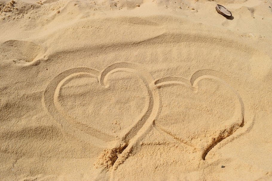 Heart, Sand, Love, no people, nature, outdoors, day, sand dune HD wallpaper